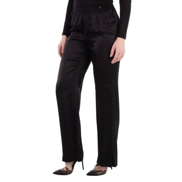 New Anine Bing Ladies Black Aden Wide Leg Pants - Picture 2 of 6